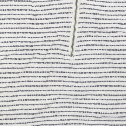 Gap Womens White Striped Cotton Bandage Skirt Size 6 Zip