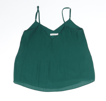 Womens UK Size S Stradivarius Green Basic Tank