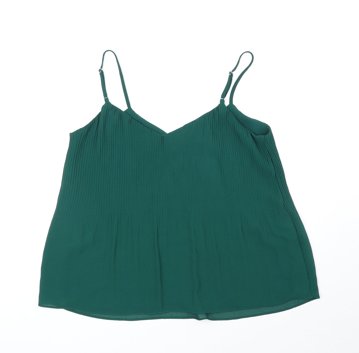 Womens UK Size S Stradivarius Green Basic Tank