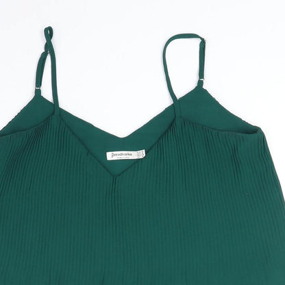 Womens UK Size S Stradivarius Green Basic Tank