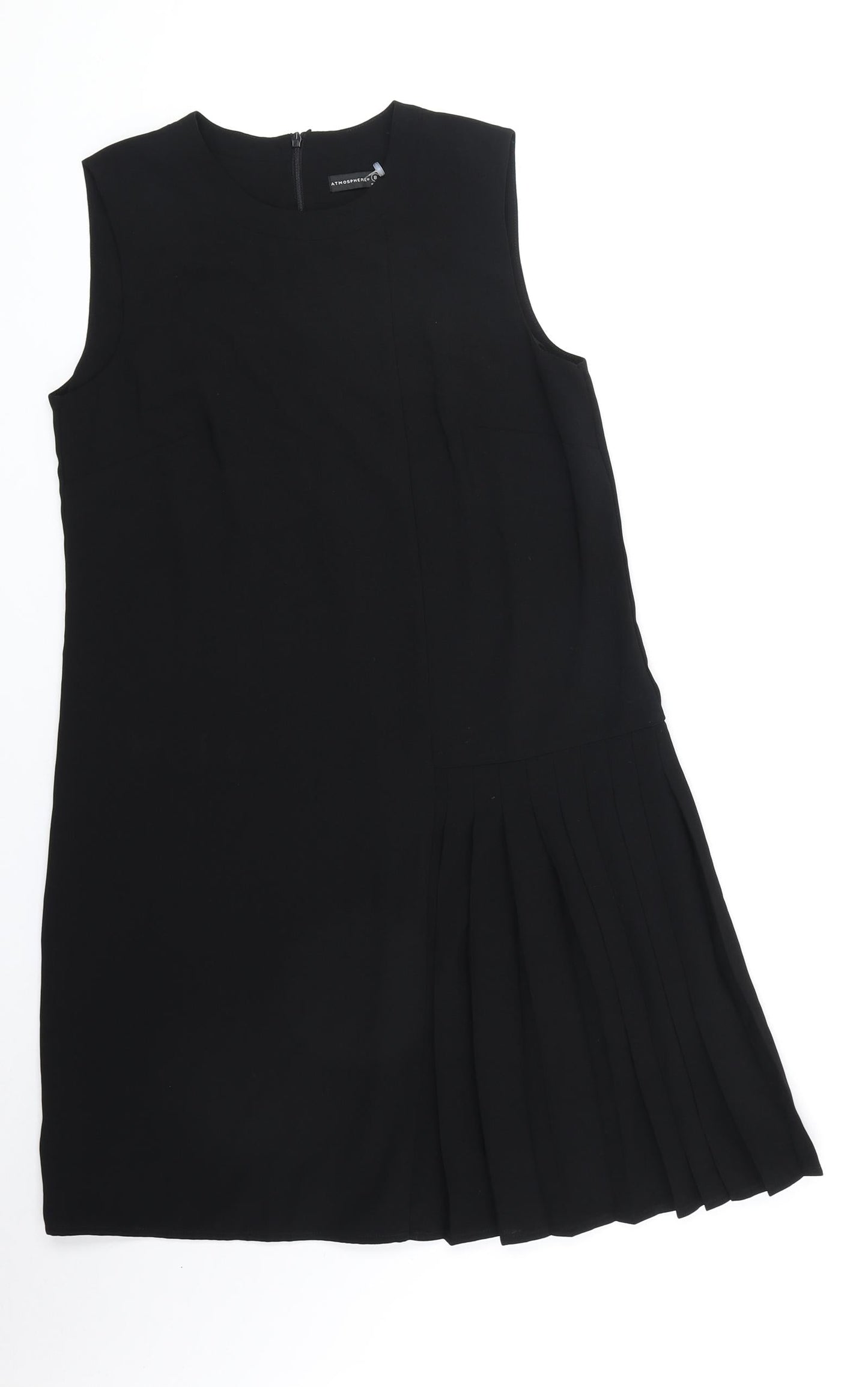 Primark Womens Black Polyester Trapeze & Swing Size 8 Round Neck Zip