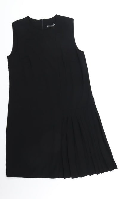 Primark Womens Black Polyester Trapeze & Swing Size 8 Round Neck Zip