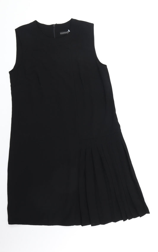 Primark Womens Black Polyester Trapeze & Swing Size 8 Round Neck Zip