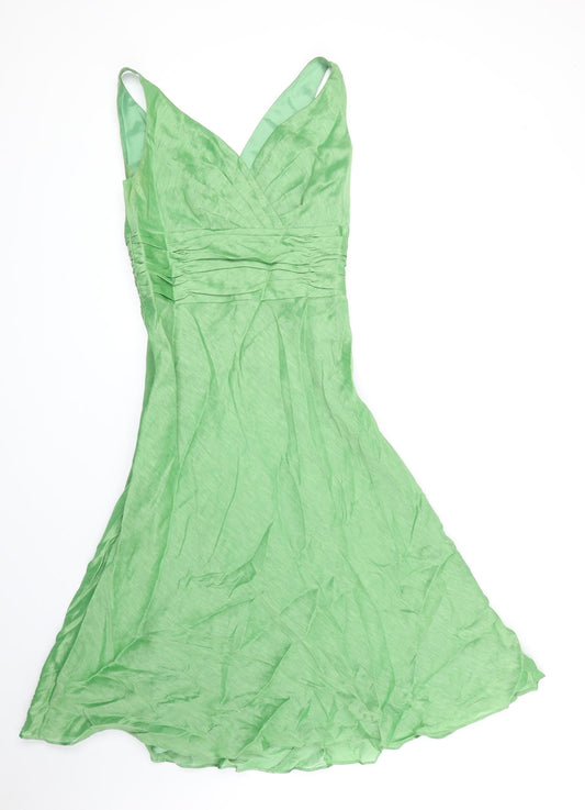 Monsoon Womens Green Polyester Ball Gown Size 8 Sweetheart Zip