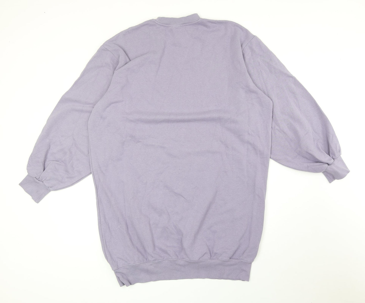 Divided Womens Purple Cotton Jumper Dress Size M Mock Neck Pullover