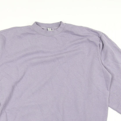 Divided Womens Purple Cotton Jumper Dress Size M Mock Neck Pullover