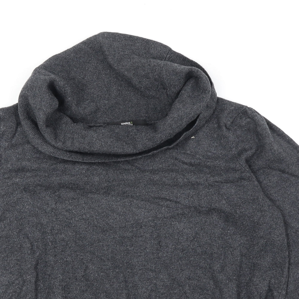 Womens UK Size 14 Marks and Spencer Grey Henley Jumper