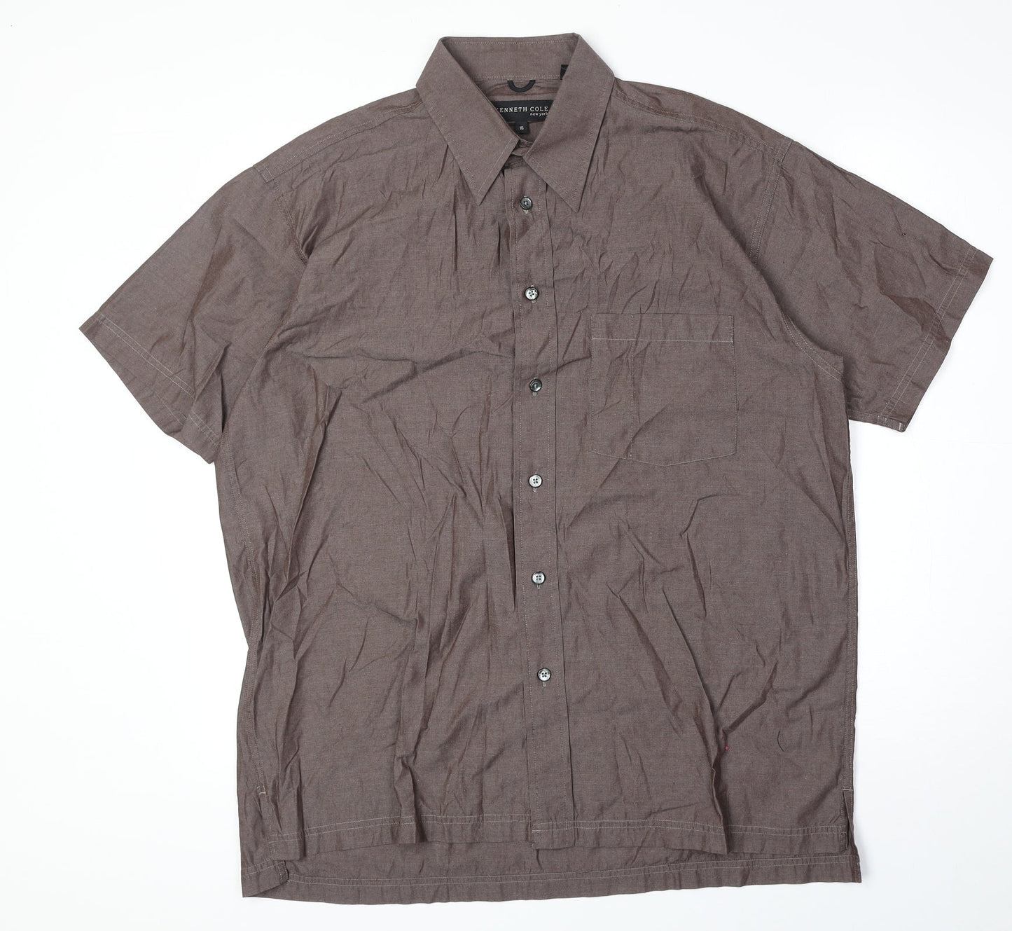 Womens UK Size 16 Kenneth Cole Brown Basic Button-Up