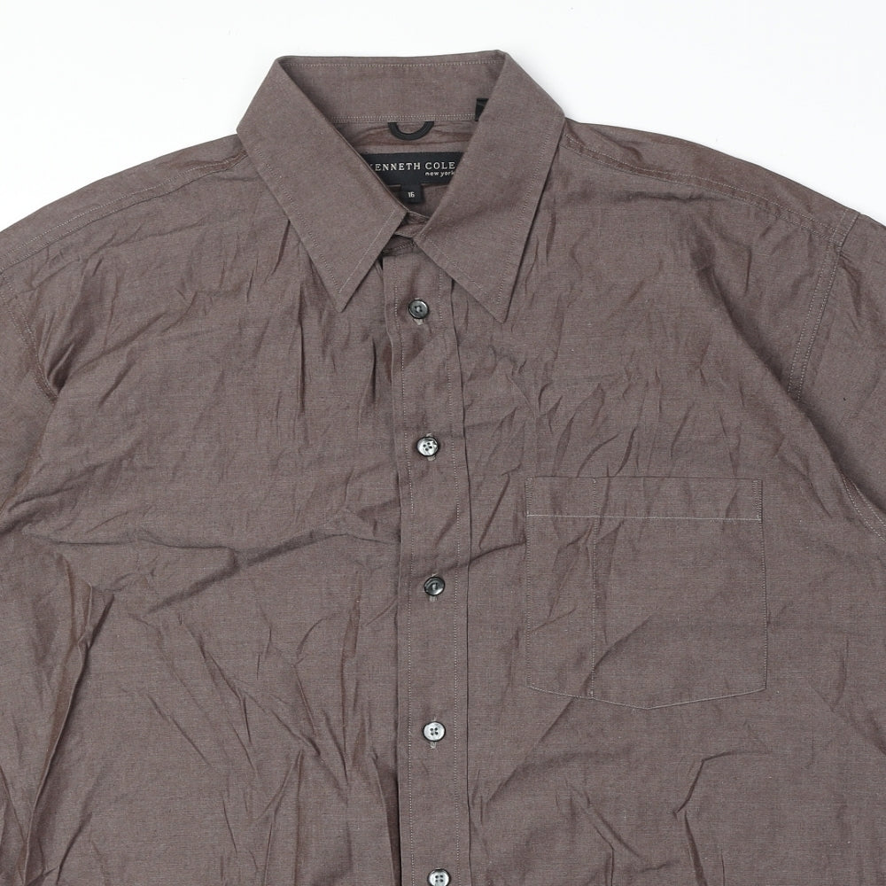 Womens UK Size 16 Kenneth Cole Brown Basic Button-Up