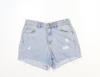 Denim Pinkie Womens Blue Cotton Boyfriend Shorts Size 10 Regular Zip