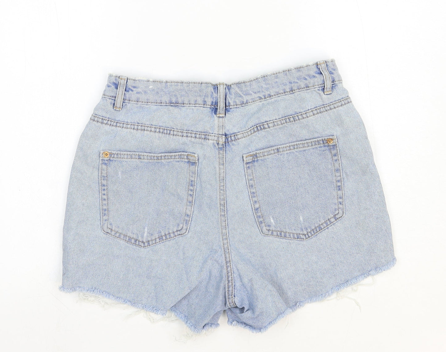 Denim Pinkie Womens Blue Cotton Boyfriend Shorts Size 10 Regular Zip