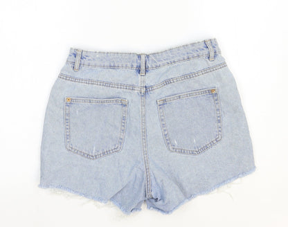 Denim Pinkie Womens Blue Cotton Boyfriend Shorts Size 10 Regular Zip