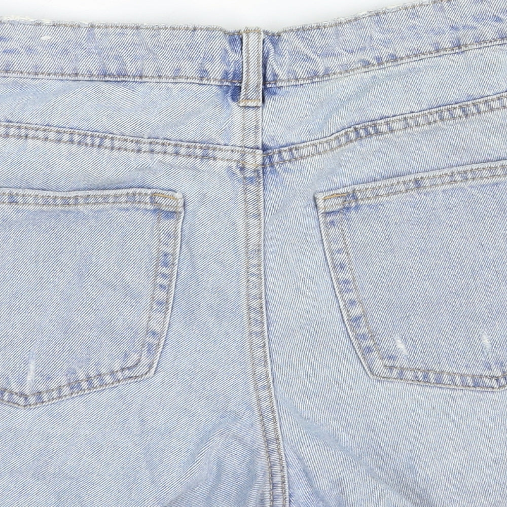 Denim Pinkie Womens Blue Cotton Boyfriend Shorts Size 10 Regular Zip