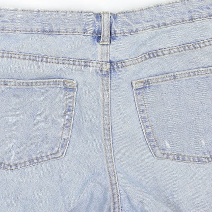 Denim Pinkie Womens Blue Cotton Boyfriend Shorts Size 10 Regular Zip