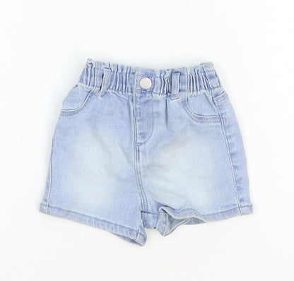Primark Baby Blue Cotton Cropped Jeans Size 6-9 Months L50 cm Snap