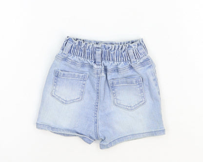 Primark Baby Blue Cotton Cropped Jeans Size 6-9 Months L50 cm Snap