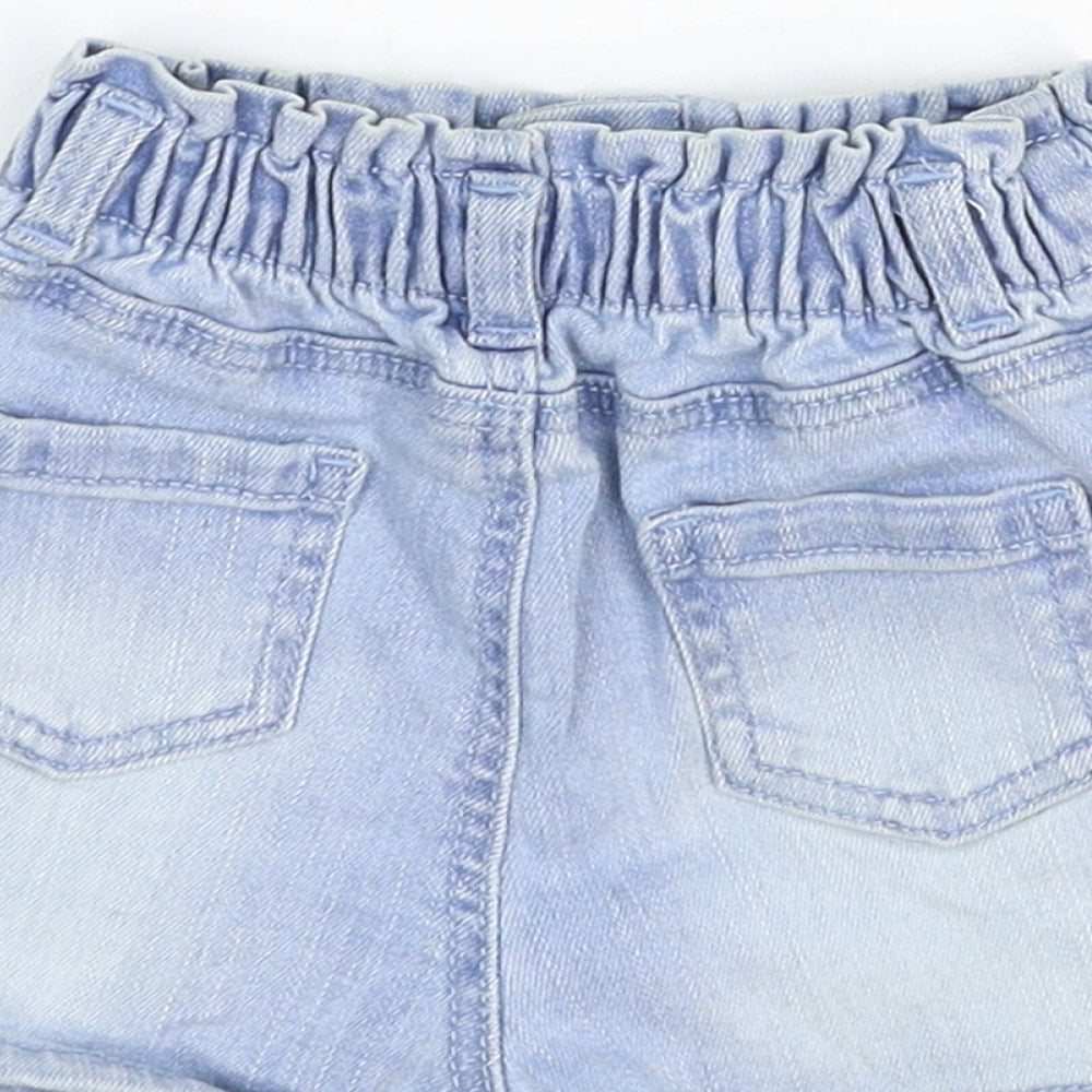 Primark Baby Blue Cotton Cropped Jeans Size 6-9 Months L50 cm Snap