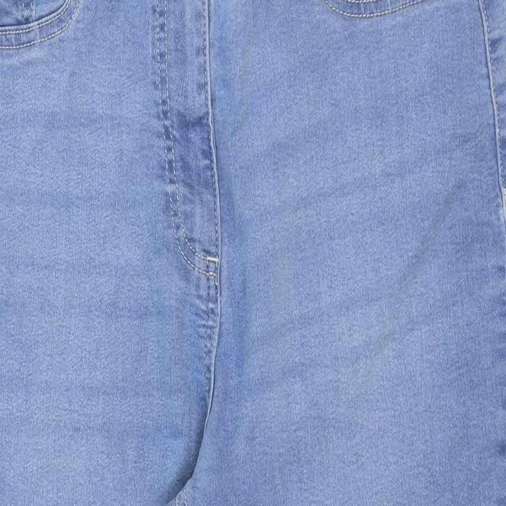 NEXT Womens Blue Cotton Straight Jeans Size 12 Regular Zip