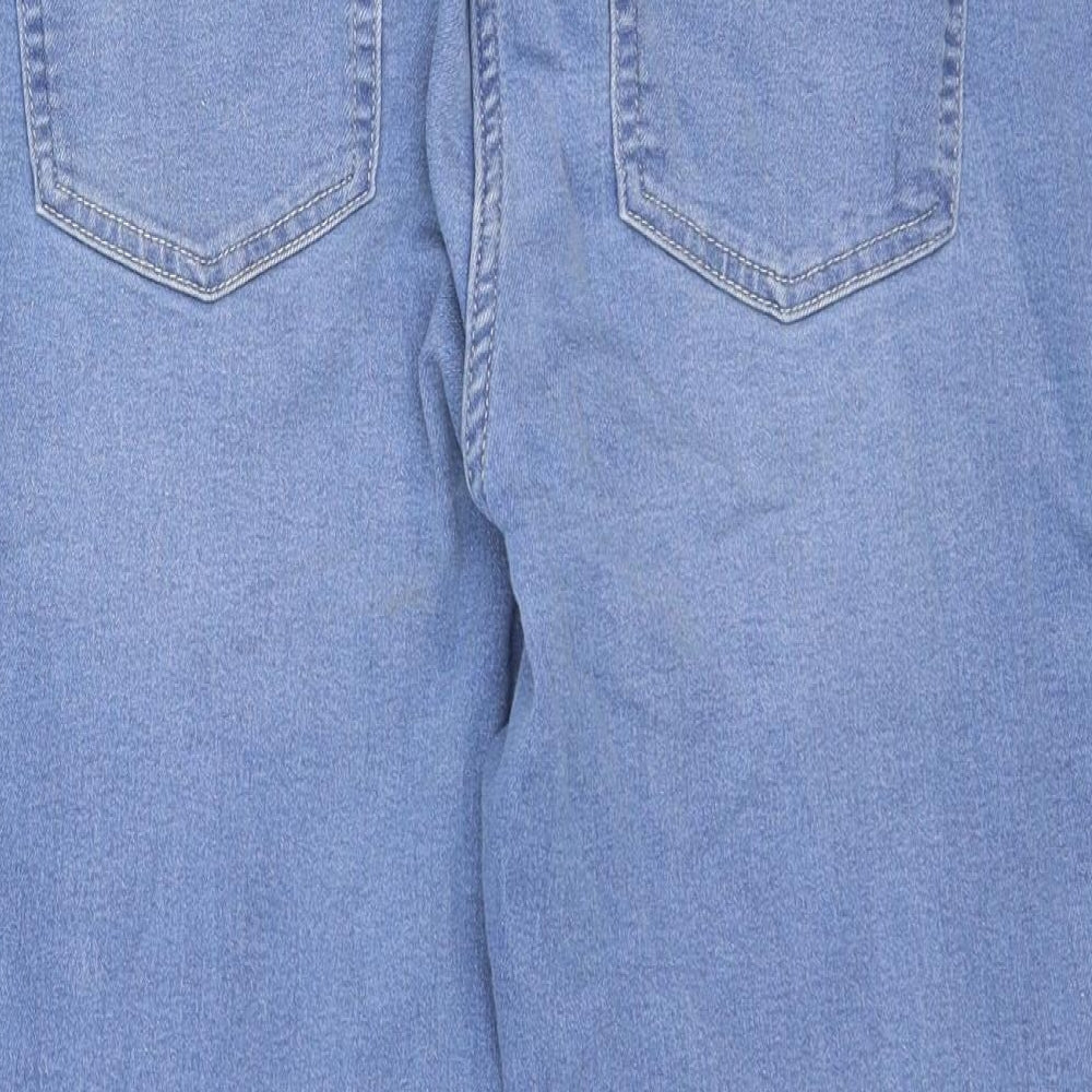NEXT Womens Blue Cotton Straight Jeans Size 12 Regular Zip