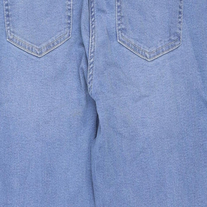 NEXT Womens Blue Cotton Straight Jeans Size 12 Regular Zip