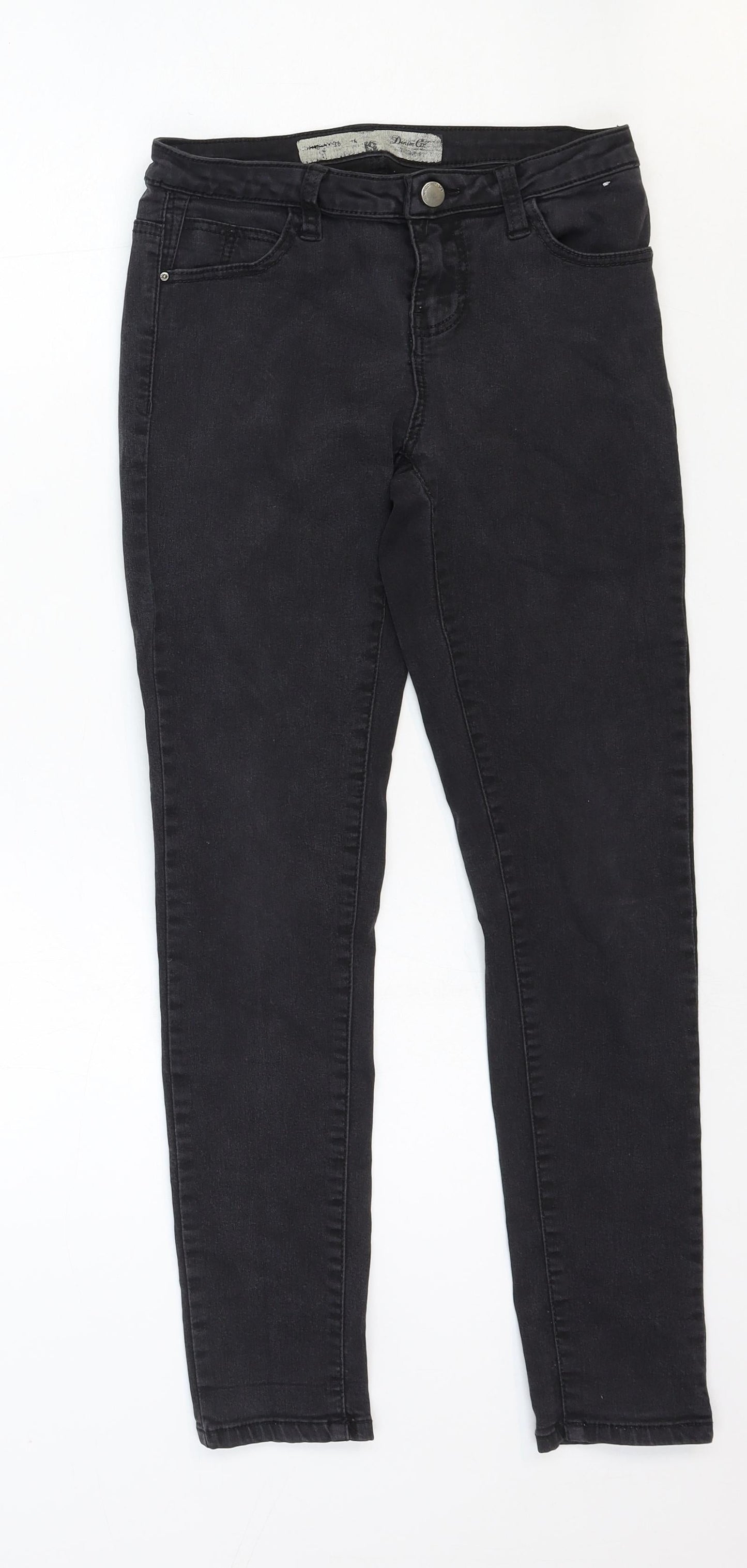 Denim & Co. Womens Black Cotton Skinny Jeans Size 8 Regular Zip