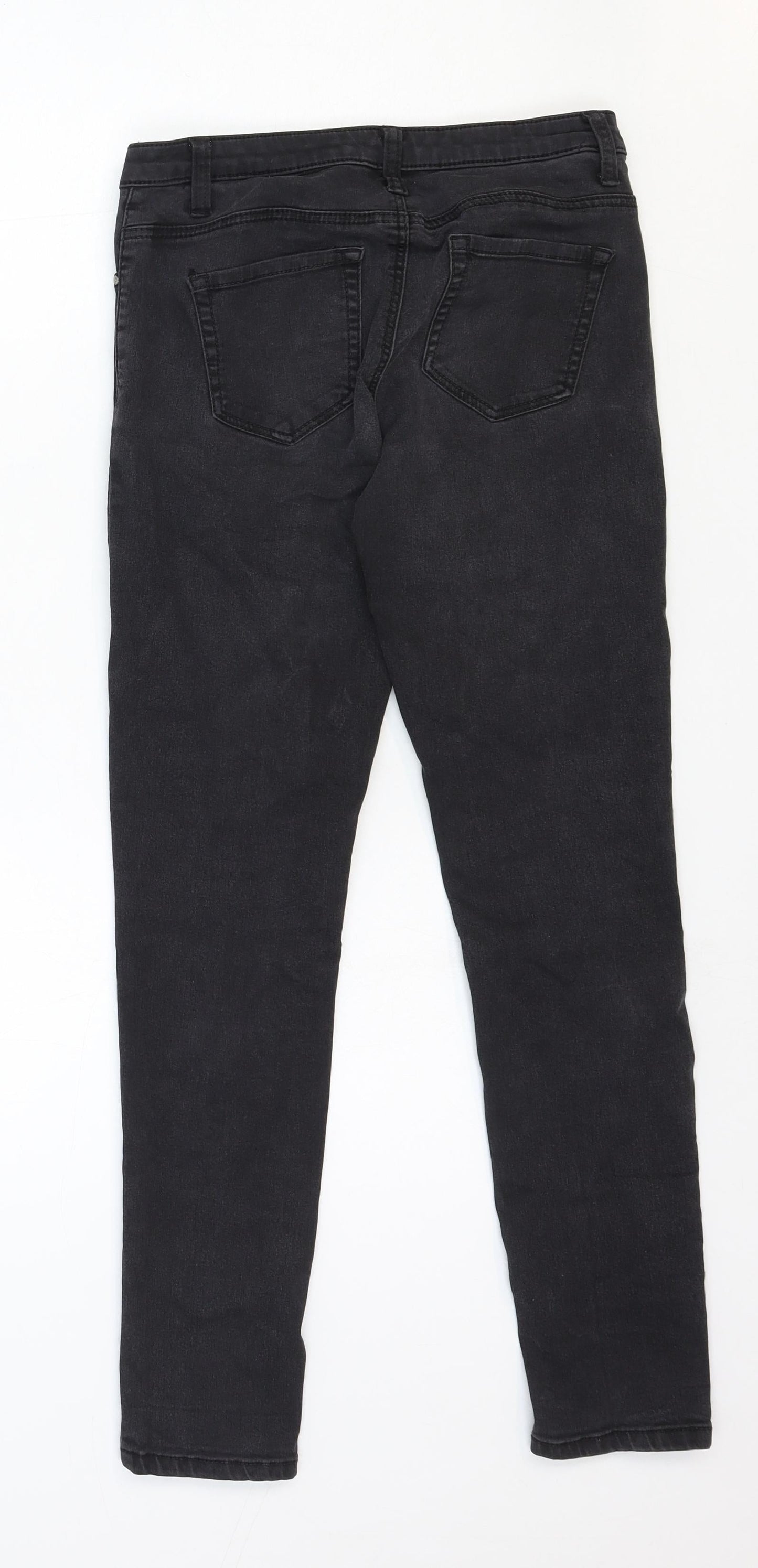 Denim & Co. Womens Black Cotton Skinny Jeans Size 8 Regular Zip