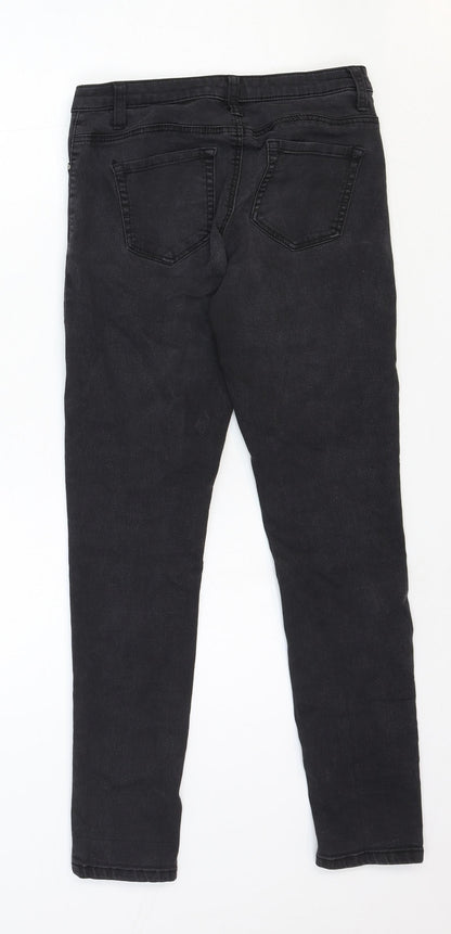 Denim & Co. Womens Black Cotton Skinny Jeans Size 8 Regular Zip