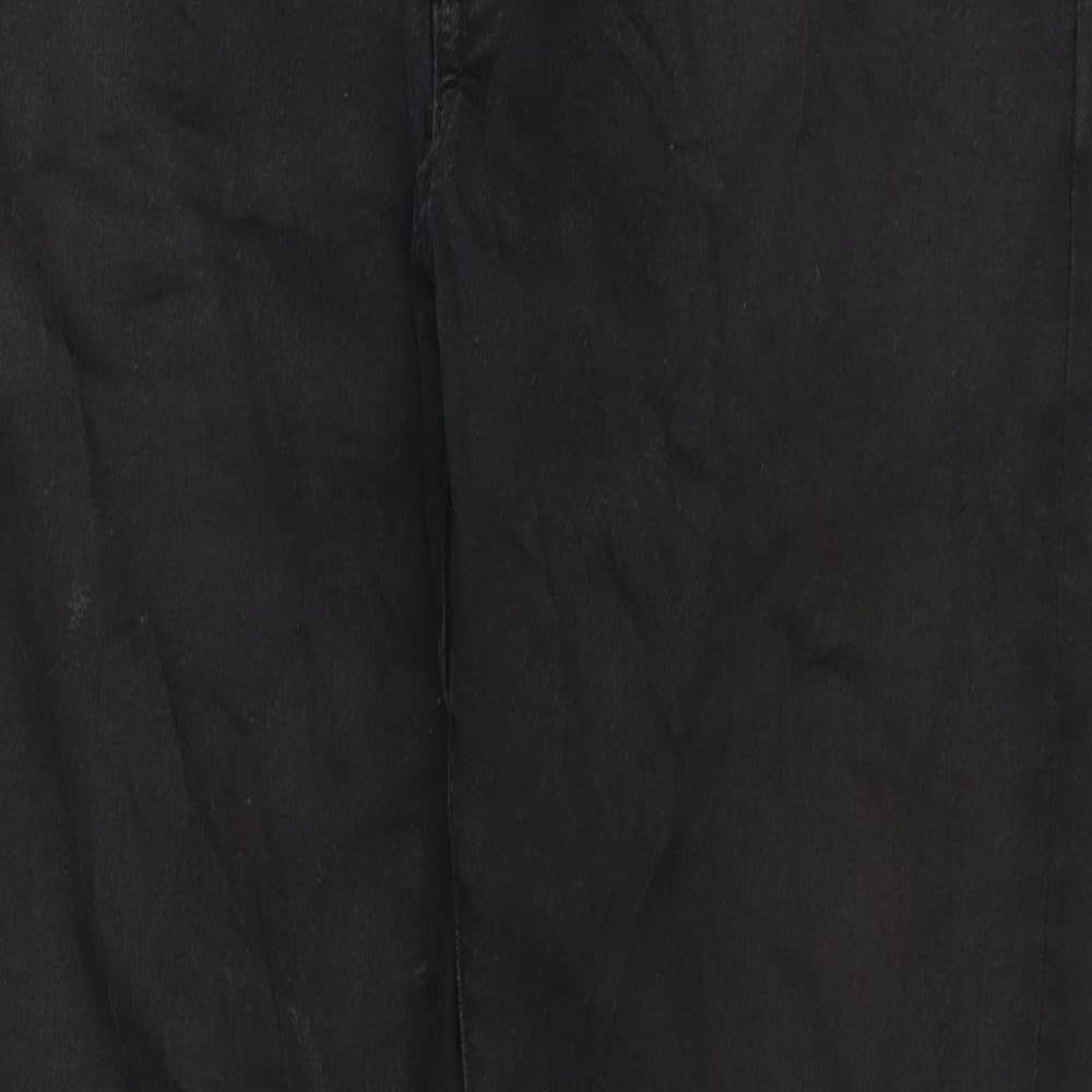 Uniqlo Womens Black Cotton Skinny Jeans Size 12 Regular Zip
