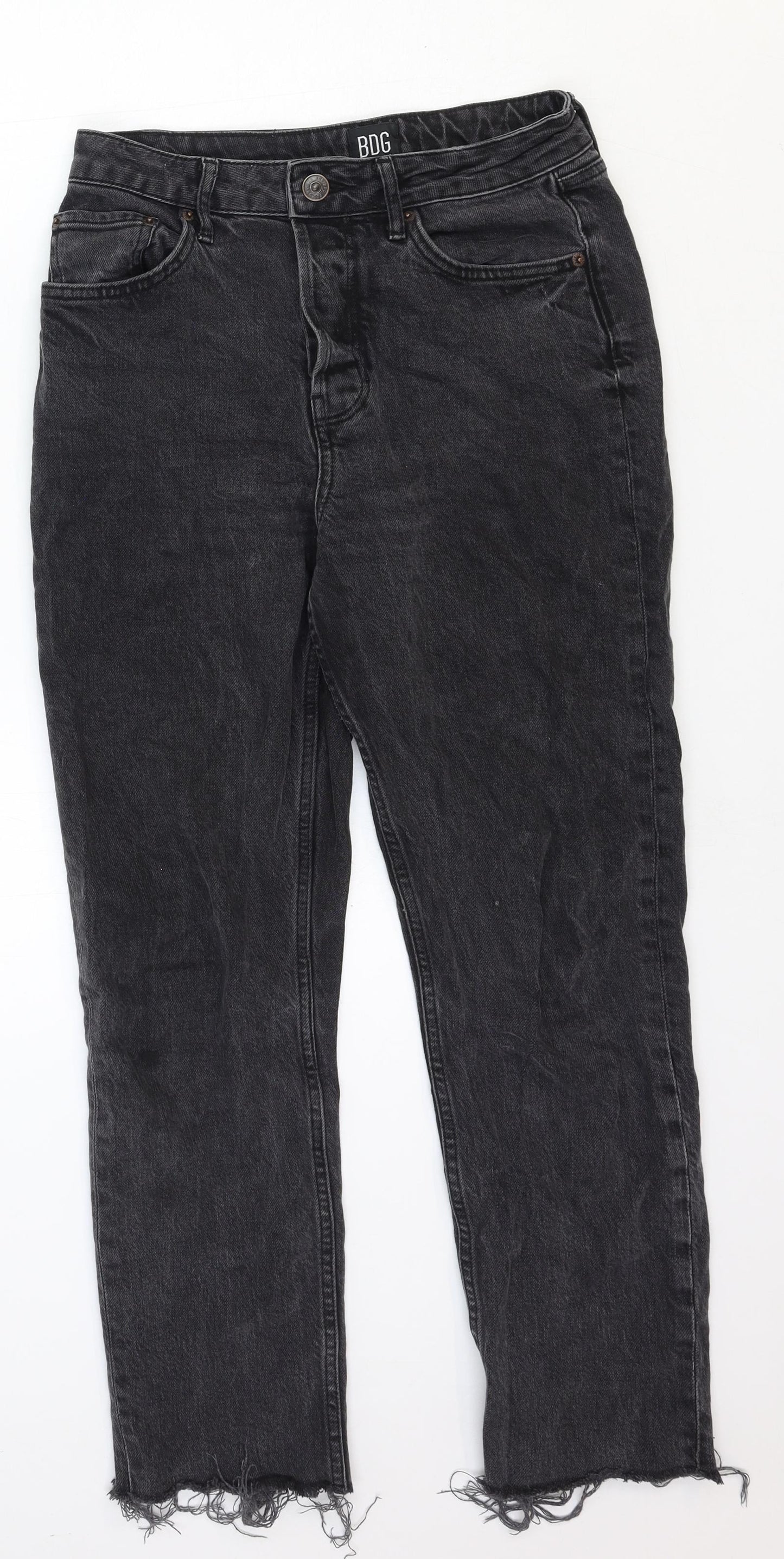BDG Womens Black Cotton Straight Jeans Size 28 in Regular Button
