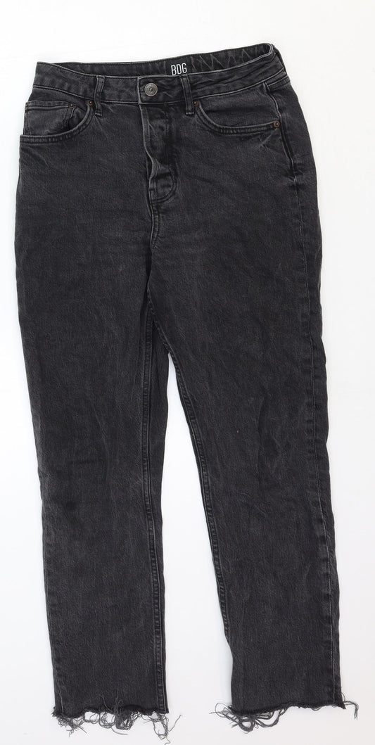 BDG Womens Black Cotton Straight Jeans Size 28 in Regular Button