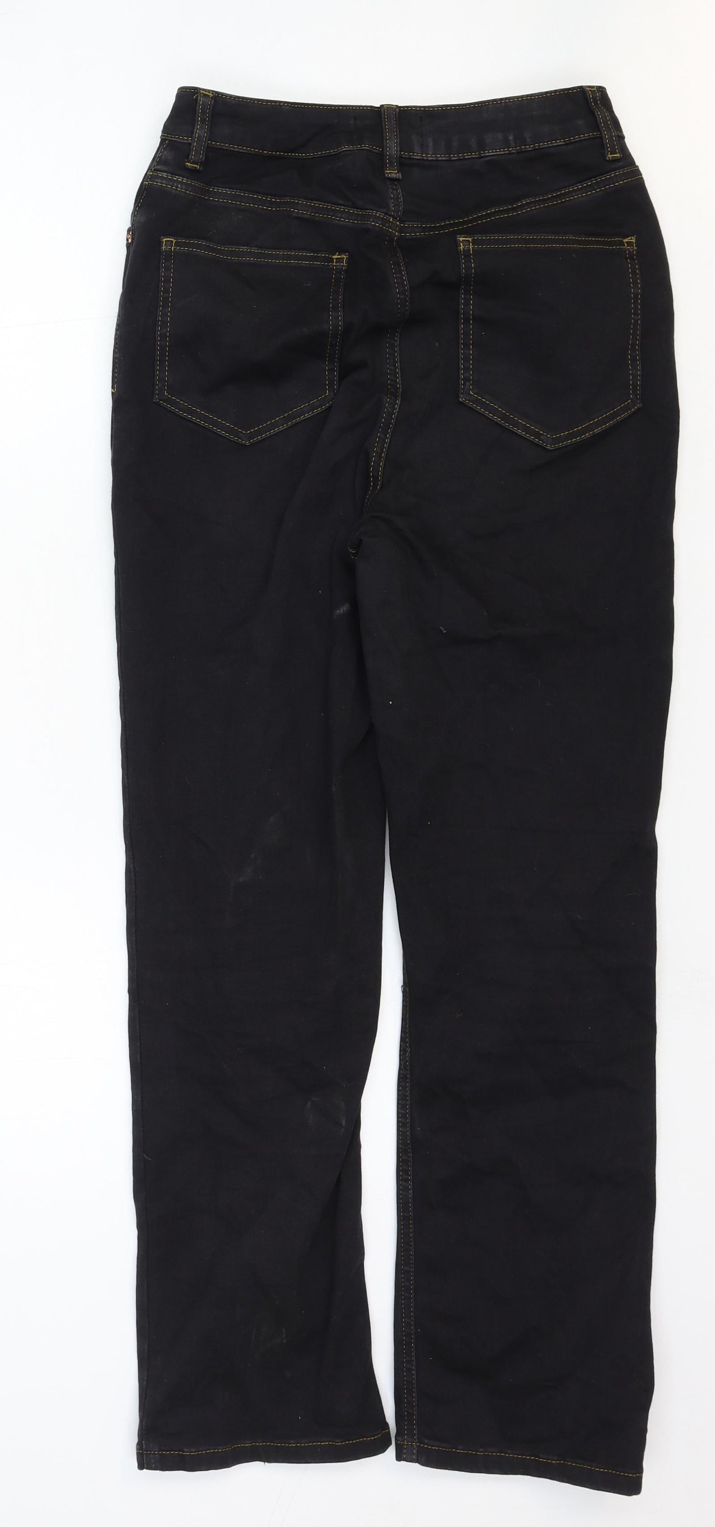 ASOS Womens Black Cotton Straight Jeans Size 28 in Regular Zip