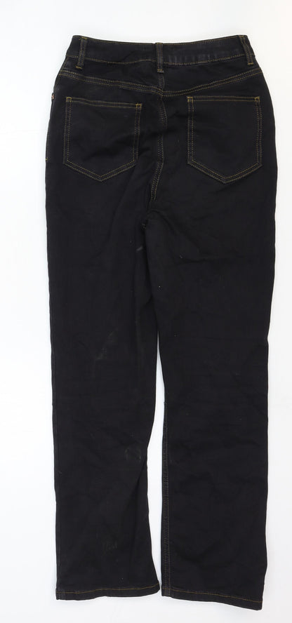 ASOS Womens Black Cotton Straight Jeans Size 28 in Regular Zip