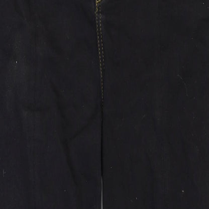 ASOS Womens Black Cotton Straight Jeans Size 28 in Regular Zip