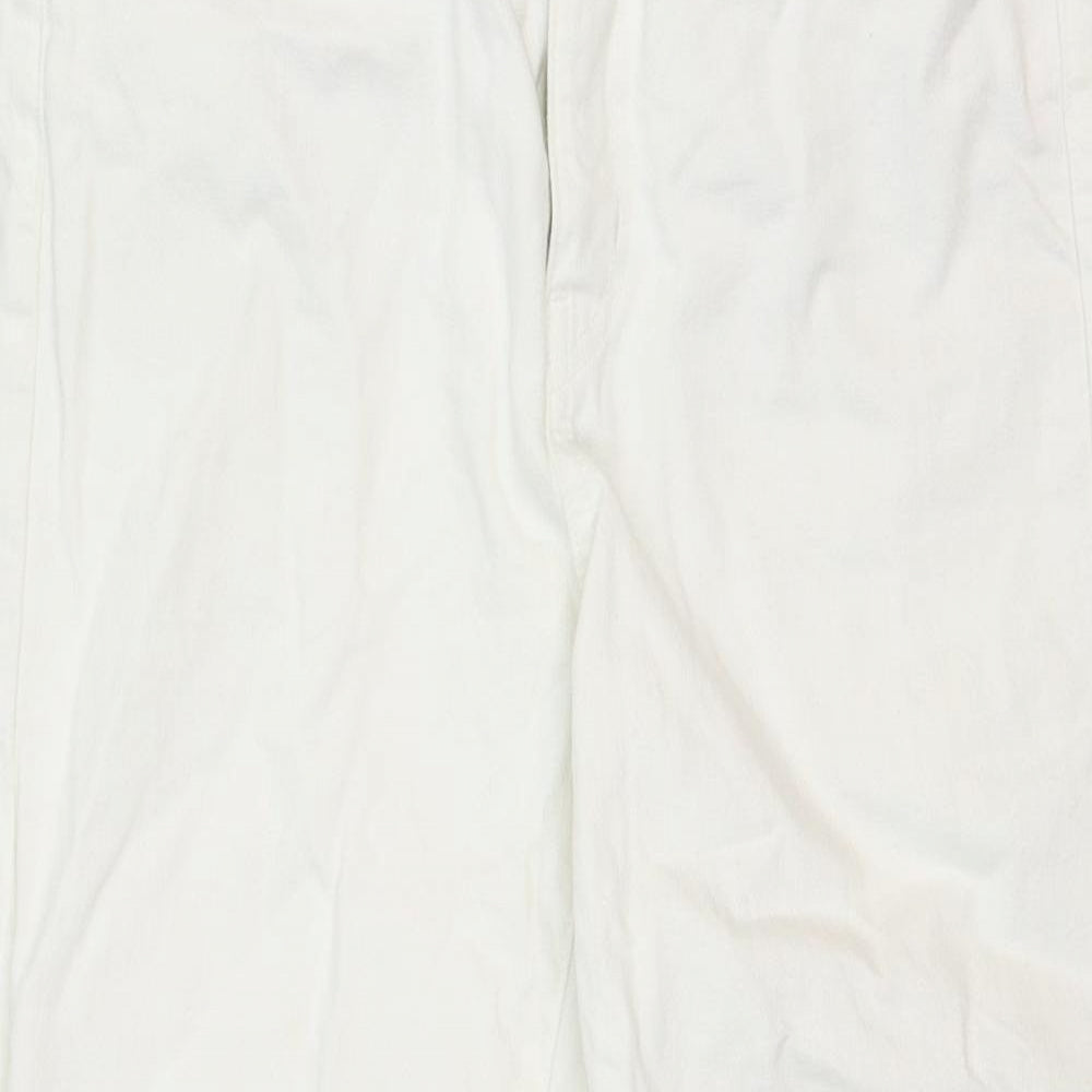 Uniqlo Womens White Cotton Straight Jeans Size 25 in Regular Zip