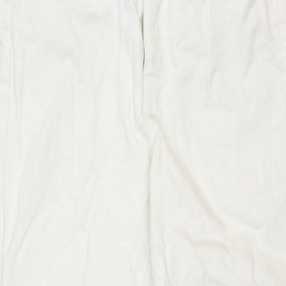 Uniqlo Womens White Cotton Straight Jeans Size 25 in Regular Zip