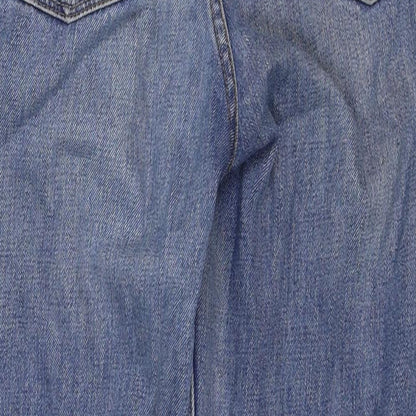 Topshop Womens Blue Cotton Straight Jeans Size 26 in Regular Zip