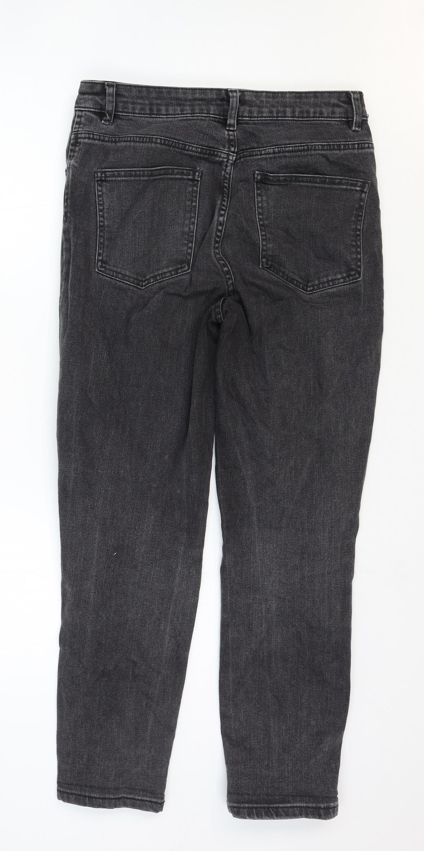 ASOS Womens Grey Cotton Straight Jeans Size 28 in Regular Zip