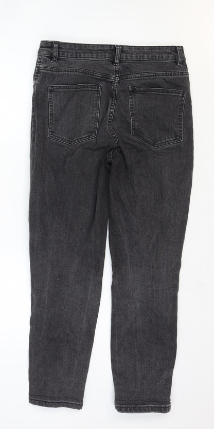 ASOS Womens Grey Cotton Straight Jeans Size 28 in Regular Zip
