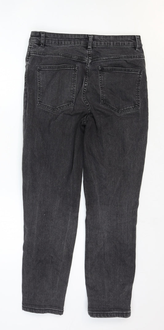 ASOS Womens Grey Cotton Straight Jeans Size 28 in Regular Zip