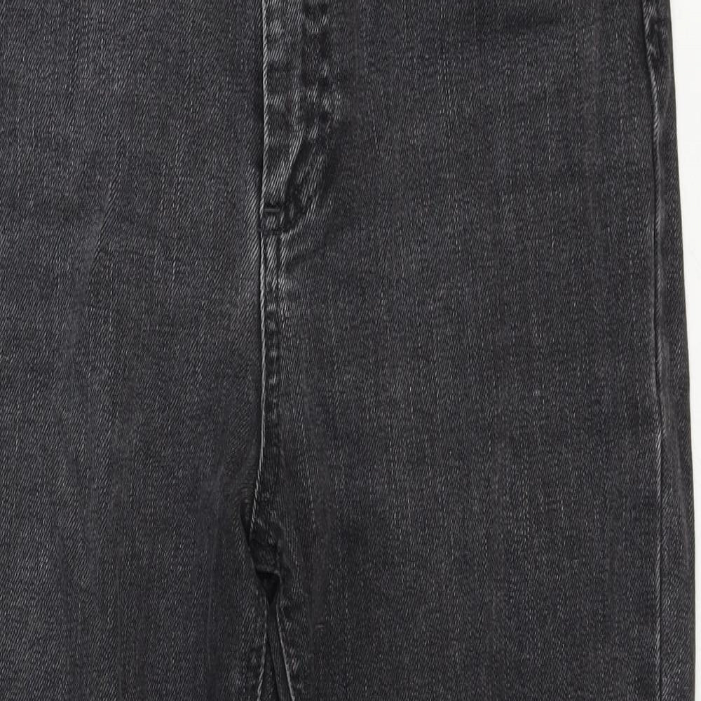 ASOS Womens Grey Cotton Straight Jeans Size 28 in Regular Zip