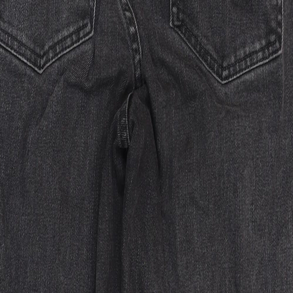ASOS Womens Grey Cotton Straight Jeans Size 28 in Regular Zip