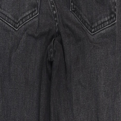 ASOS Womens Grey Cotton Straight Jeans Size 28 in Regular Zip