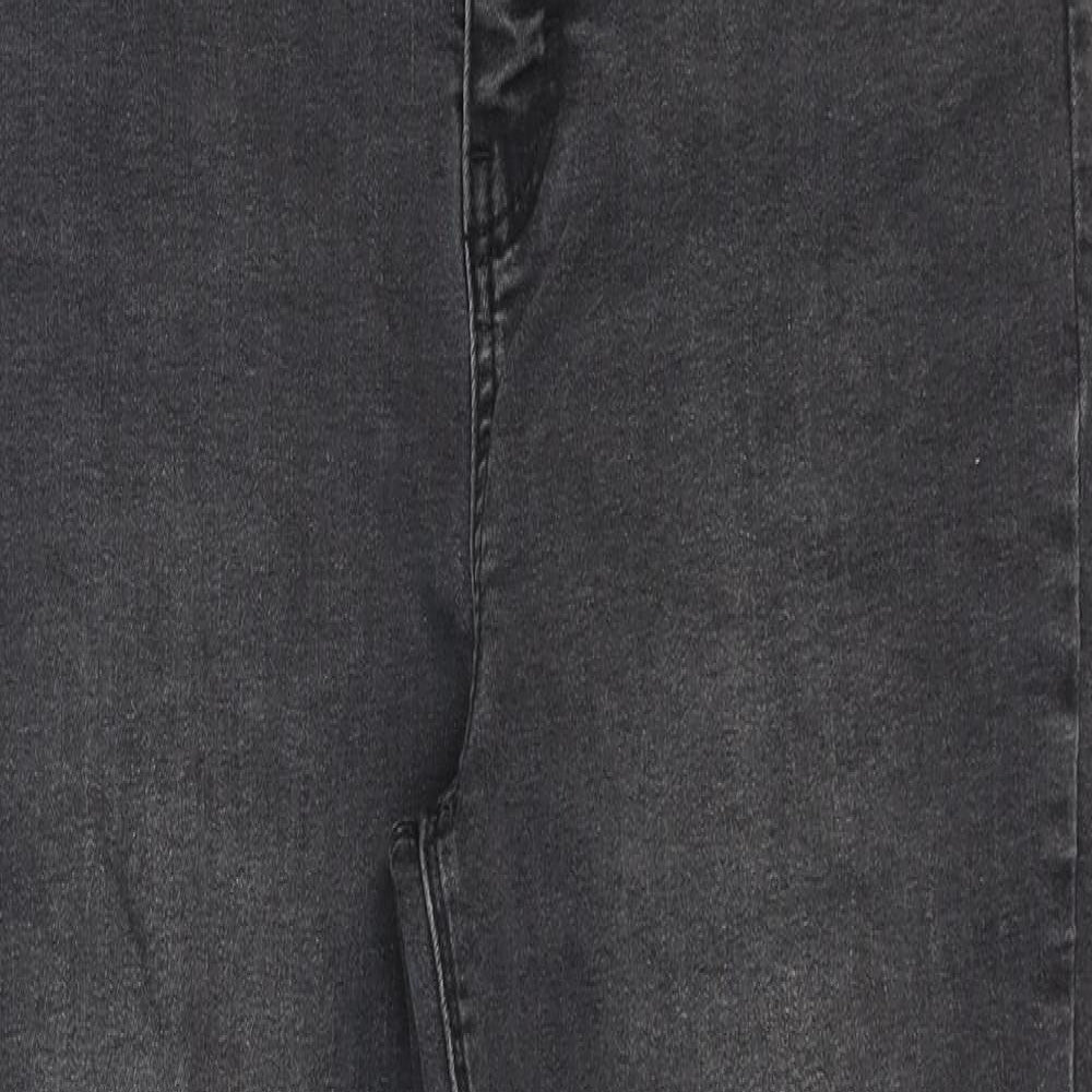 Denim & Co. Womens Grey Cotton Skinny Jeans Size 14 Regular Zip