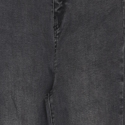 Denim & Co. Womens Grey Cotton Skinny Jeans Size 14 Regular Zip