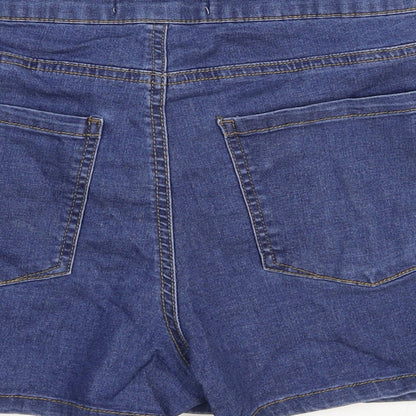 Denim & Co. Womens Blue Camel Mom Shorts Size 10 Regular Zip