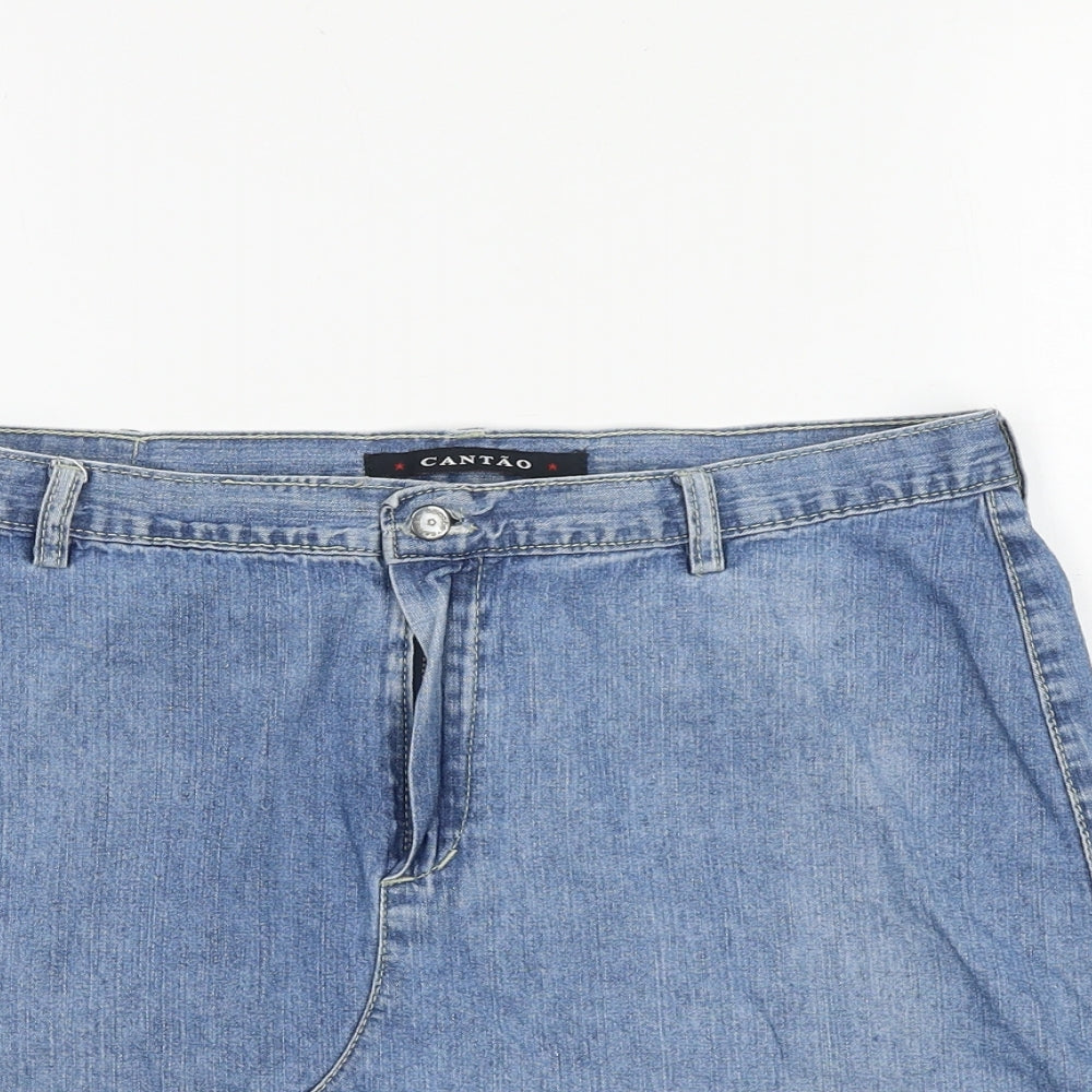 Cantao Womens Blue Cotton Mini Skirt Size 30 in Zip