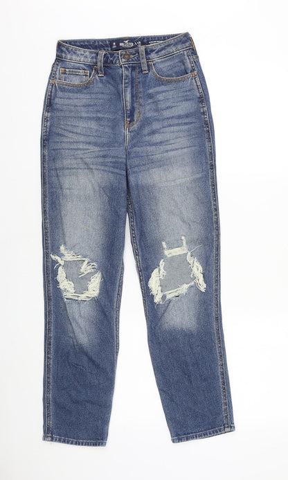 Hollister Womens Blue Cotton Straight Jeans Size 25 in L27 in Regular Zip