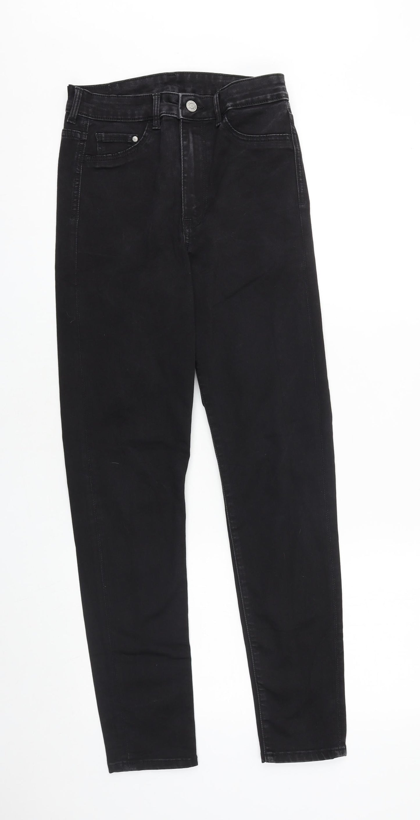 Womens UK Size 27 in H&M Slim Fit Skinny Black Jeans