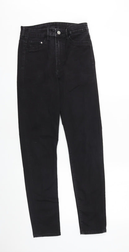 Womens UK Size 27 in H&M Slim Fit Skinny Black Jeans