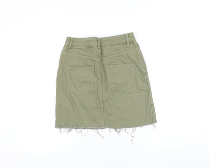 ASOS Womens Green Cotton Straight & Pencil Skirt Size 6 Zip